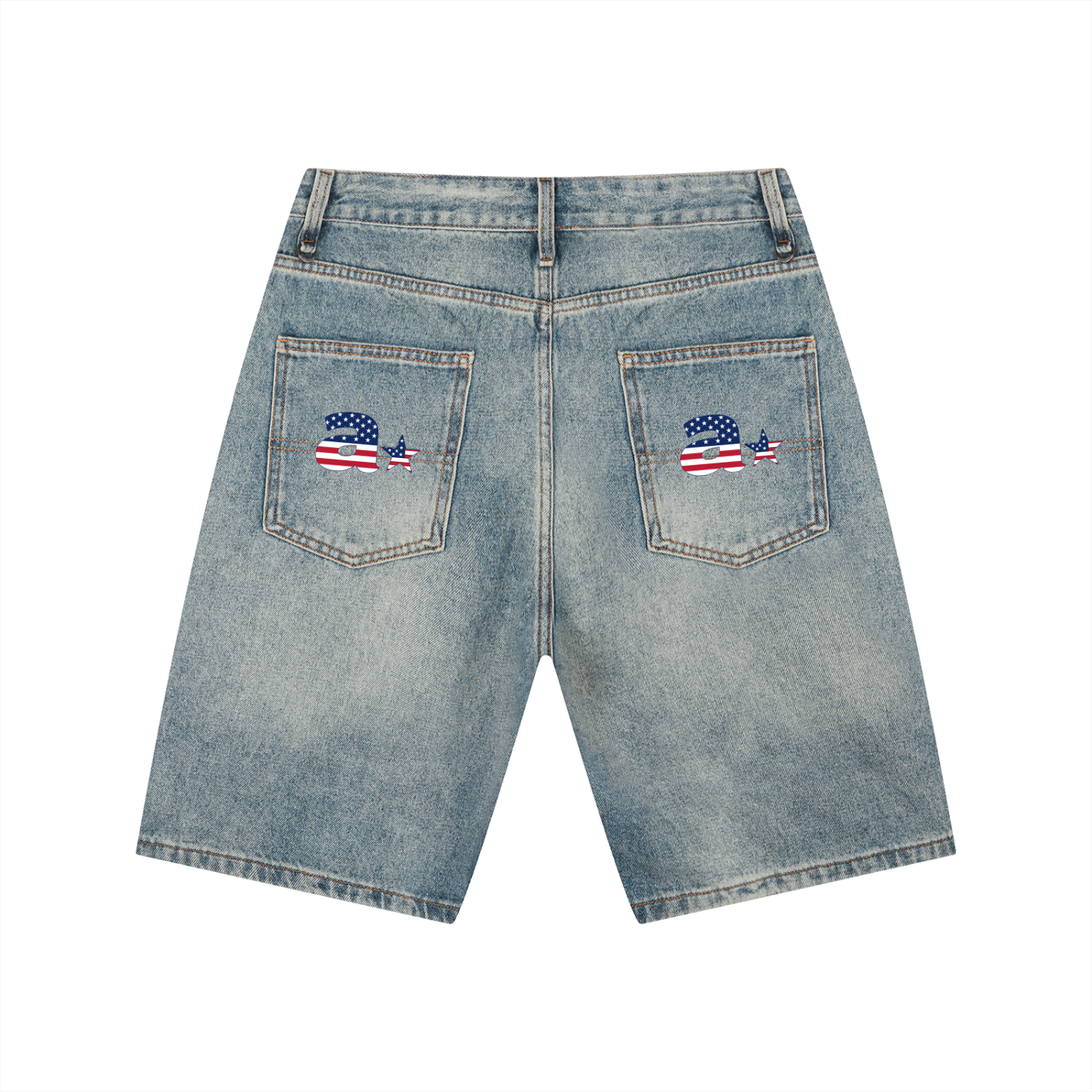 MENS USA A STAR DENIM SHORTS
