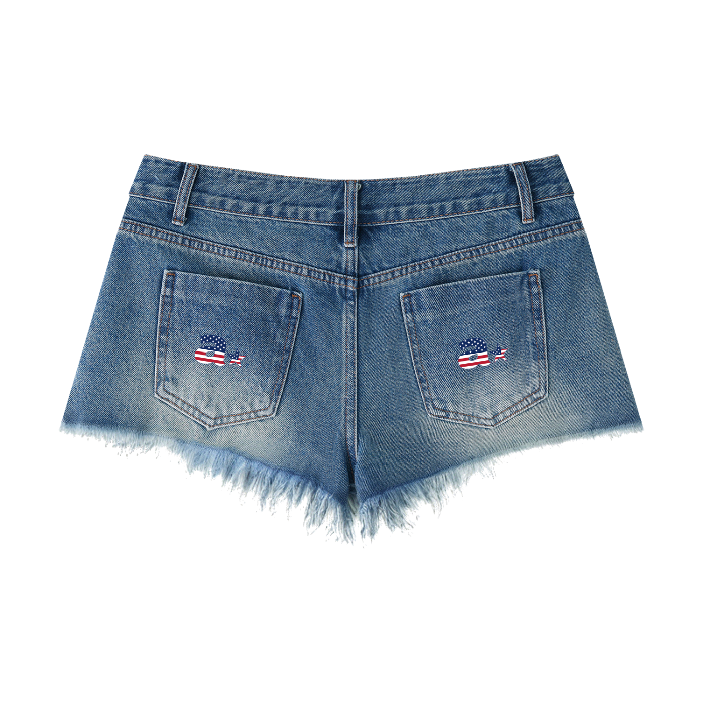 WOMENS USA A STAR DENIM SHORTS