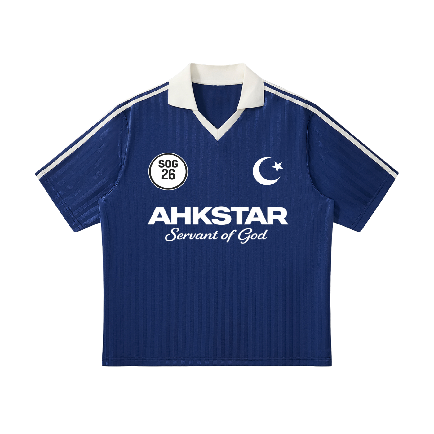 AHKSTAR COLLARD STRIPED SOCCER JERSEY