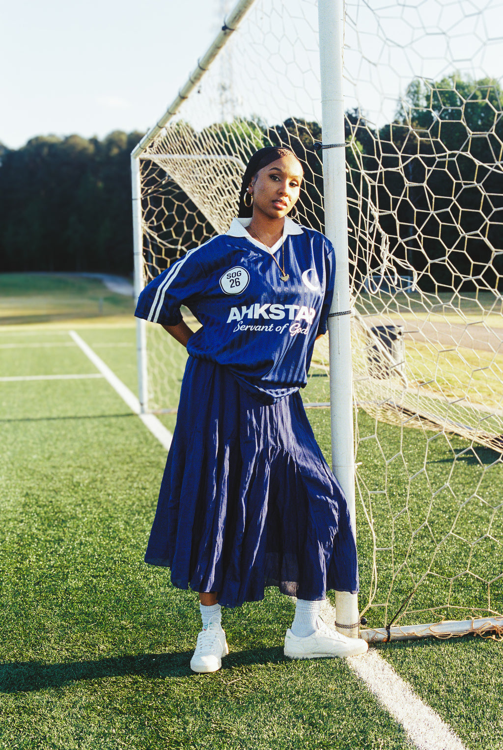 AHKSTAR COLLARD STRIPED SOCCER JERSEY