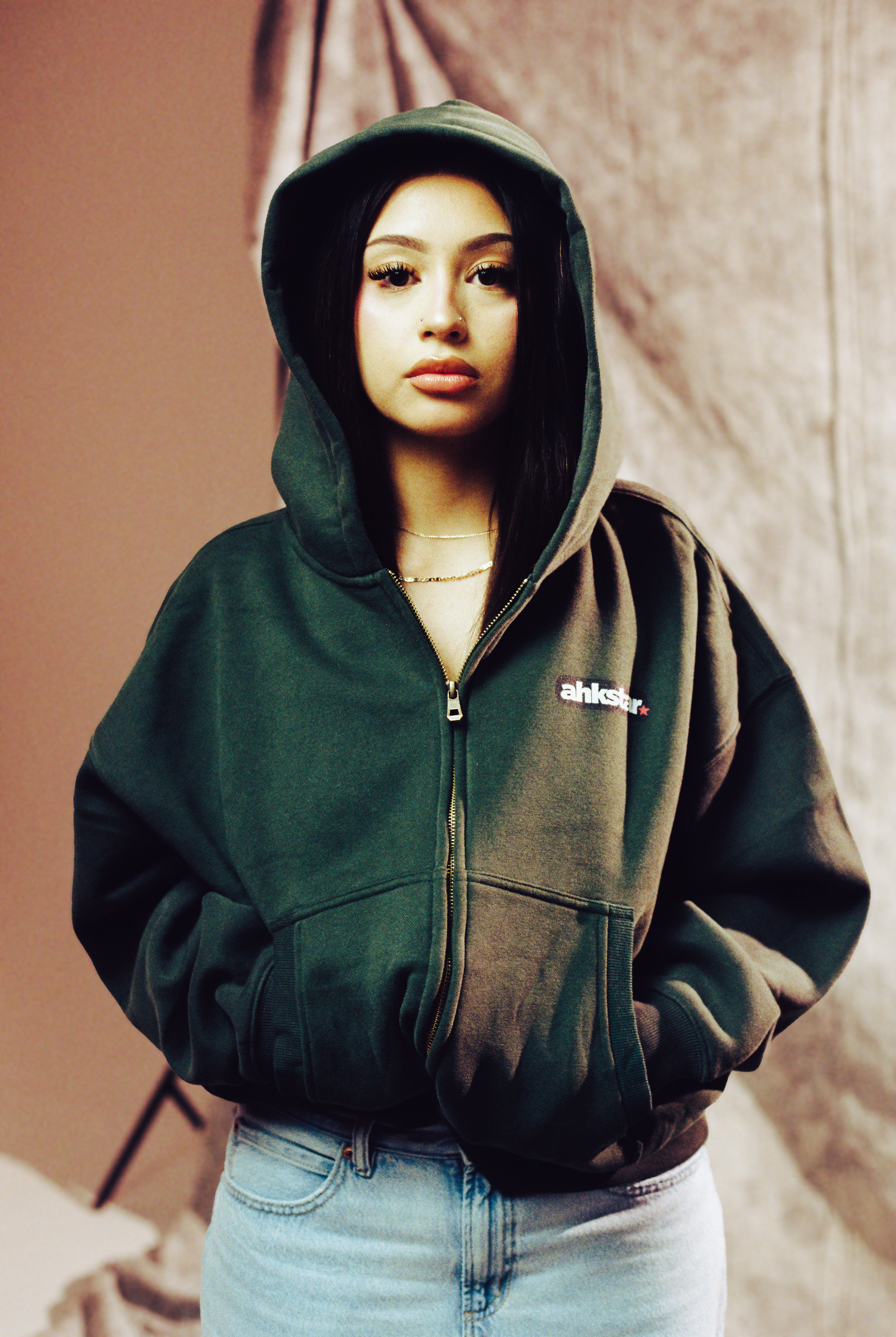 AHKSTAR ZIP UP BOXY HOODIE