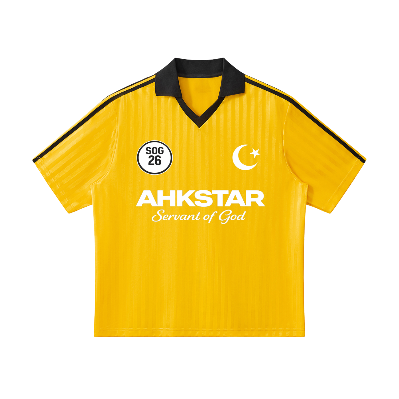 AHKSTAR COLLARD STRIPED SOCCER JERSEY