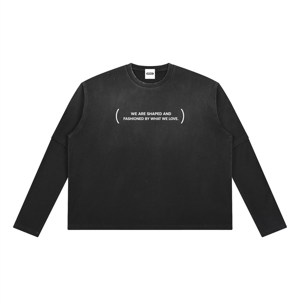 ( WHAT WE LOVE ) DISTRSSED LAYERED TEE