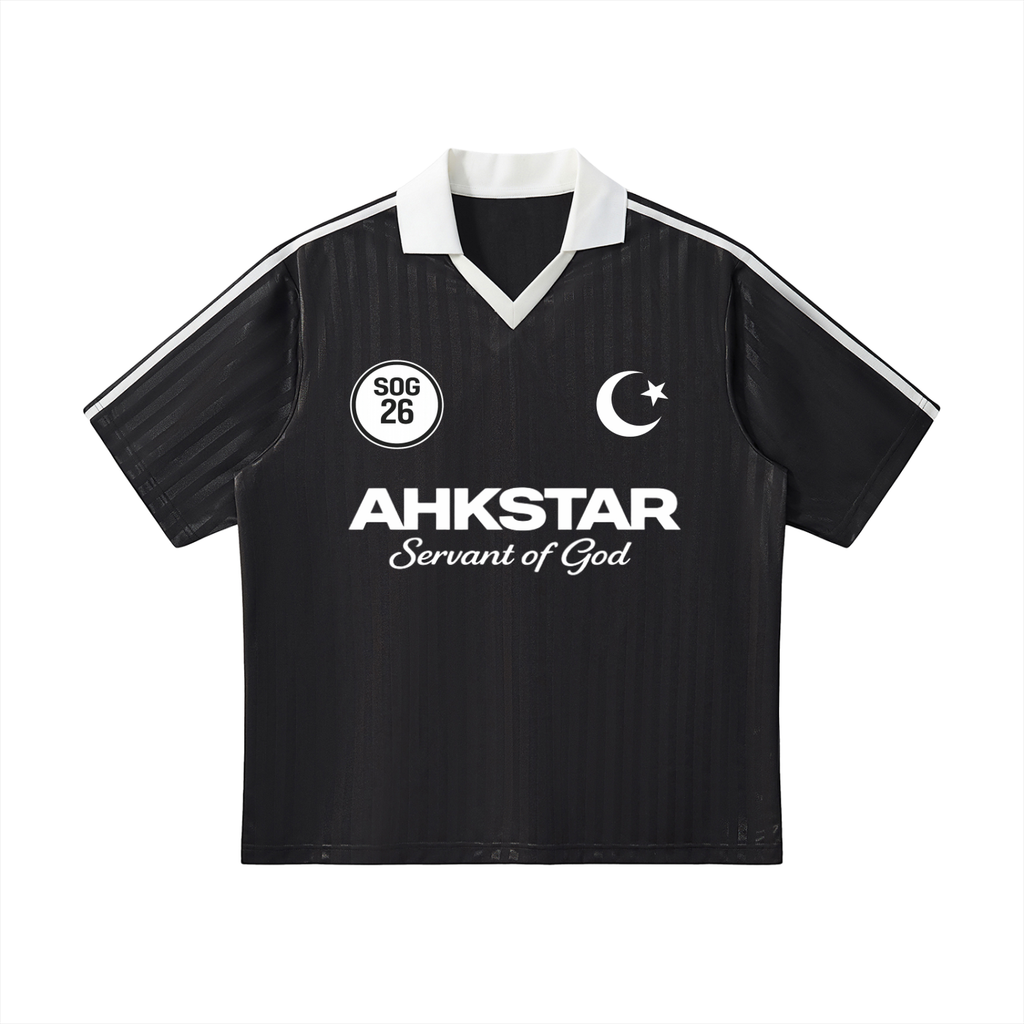 AHKSTAR COLLARD STRIPED SOCCER JERSEY
