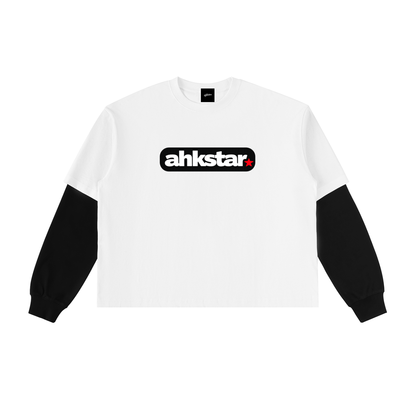 AHKSTAR LOGO DOUBLE LAYERED L/S TEE